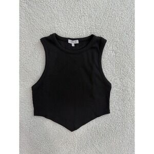 Better Be Ribbed Knit Tank Top Asymmetrical Hemline Women's Size L Layering Top